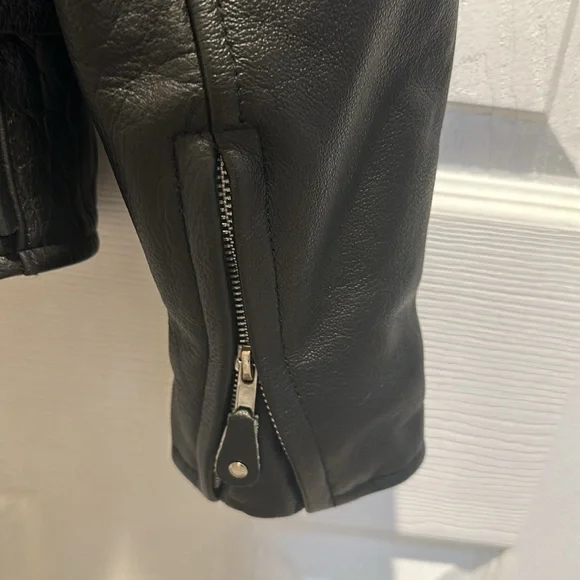 Vintage Hot Leathers Pink and Black Moto Jacket